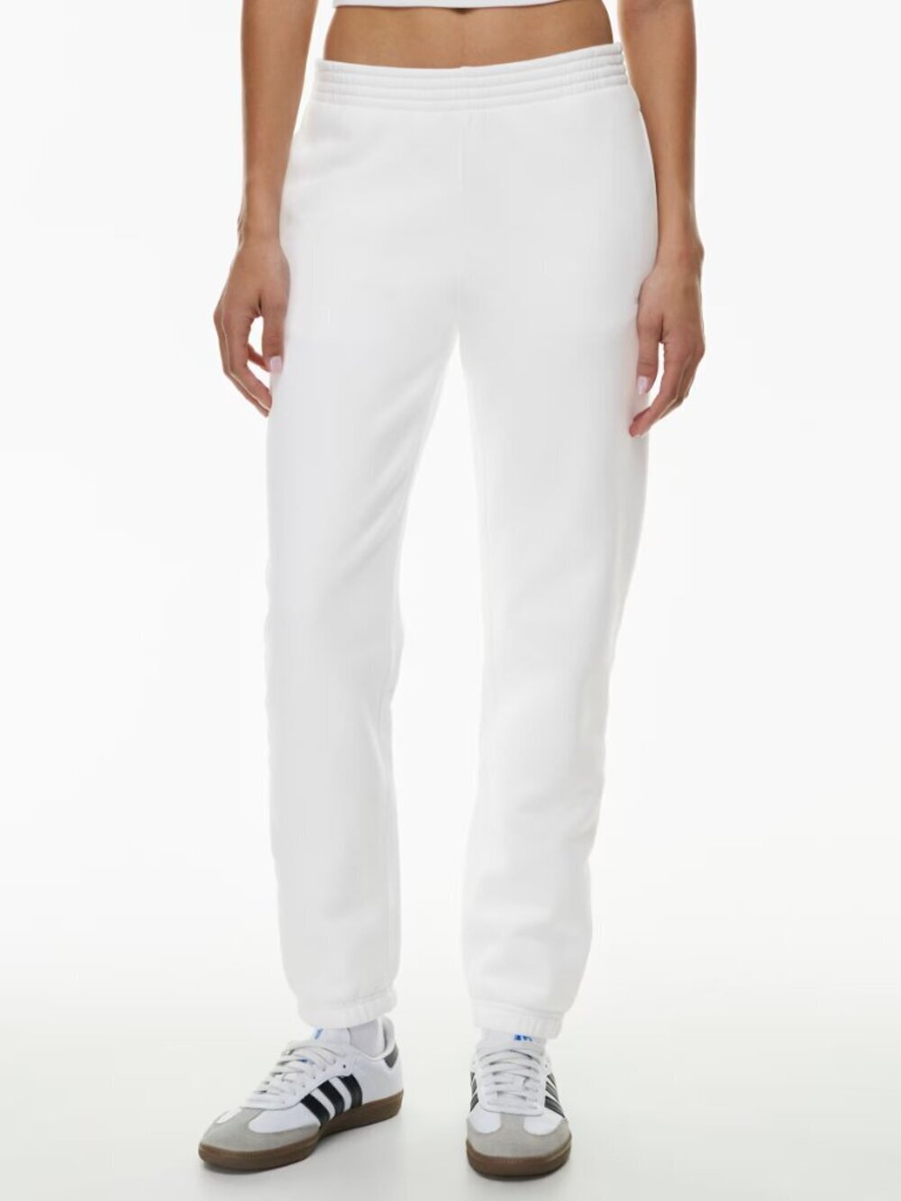 Aritzia TNA White Cozy Fleece Mid Rise Perfect Fit Jogger Sweatpants, Size XS - Picture 12 of 15